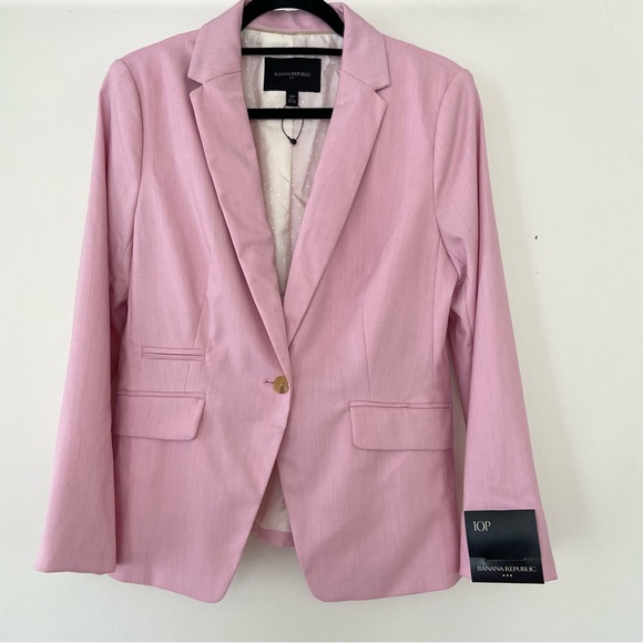 Banana Republic Jackets & Blazers - NWT Banana Republic Pink Women's Blazer Size 10P Career Office Business Corpcore